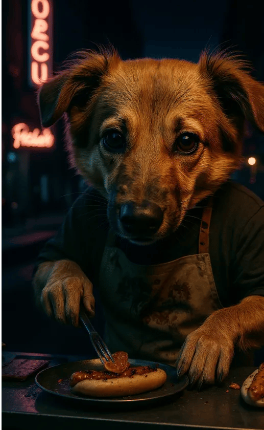 Flipping Hot Dogs style in the everyday life theme.