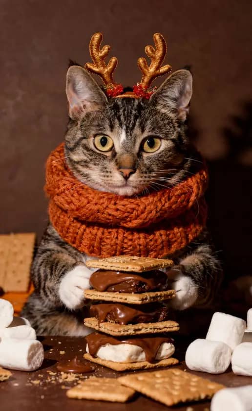 Playful reindeer theme with festive Christmas crackers and holiday fun.