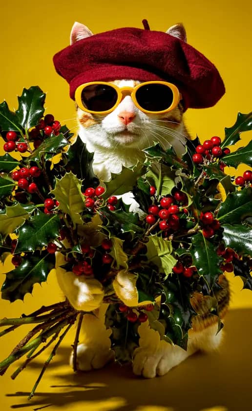 Vintage-inspired Christmas with classic holly and nostalgic holiday charm.