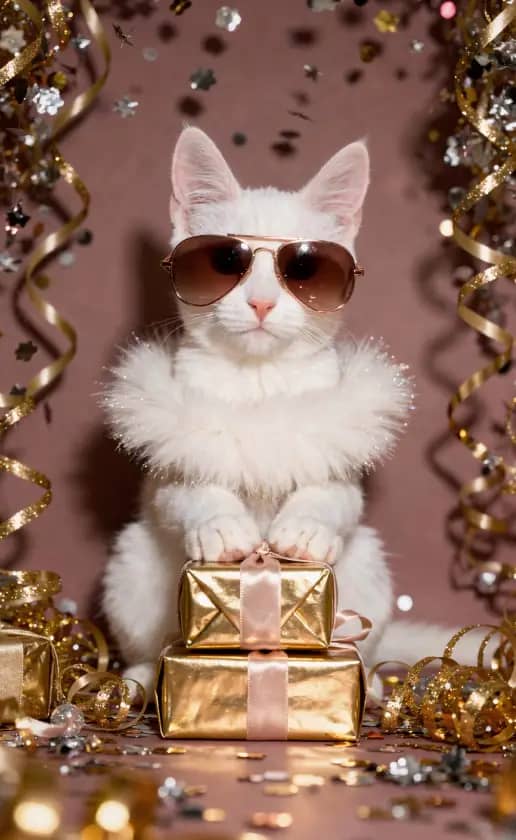 Glittering holiday sparkles and festive shimmer for a dazzling celebration look.