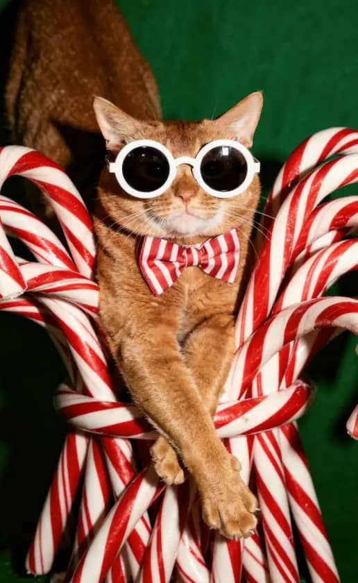 Classic candy-inspired stripes in festive red, green, and white.