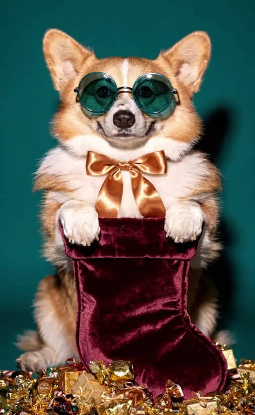 Cozy Christmas stocking theme filled with holiday treasures and gifts.