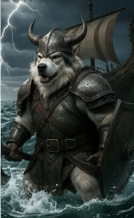 Viking style in the fantasy theme.